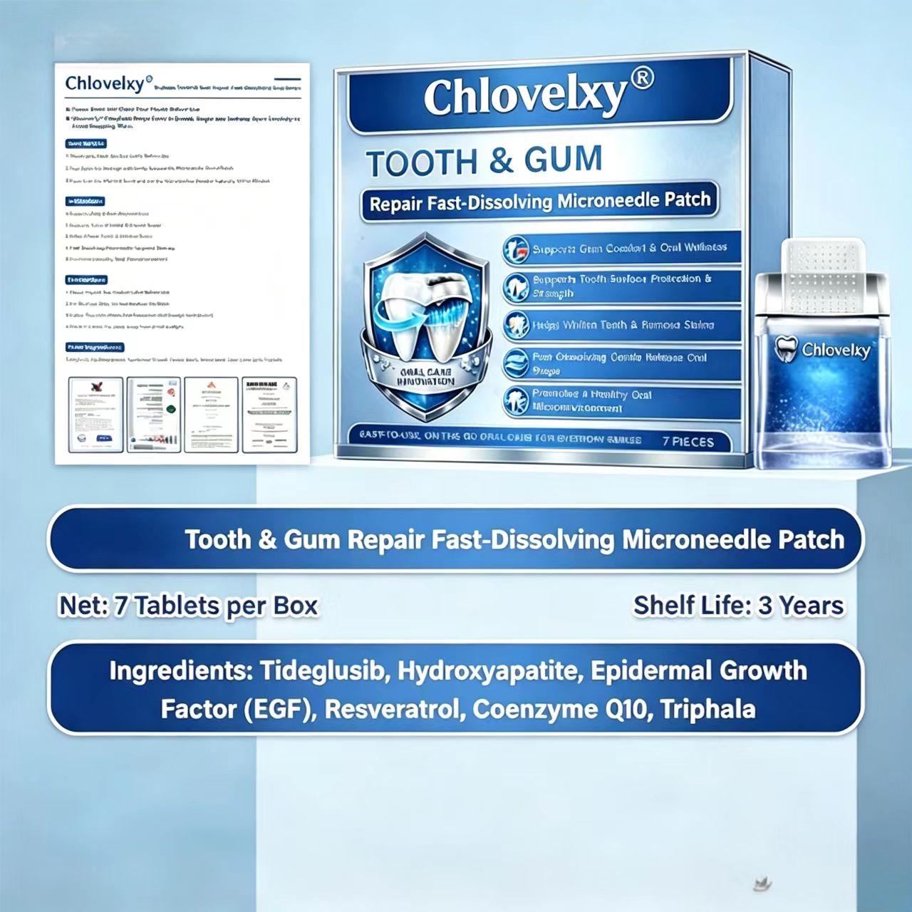 Lumina Tooth & Gum Repair Fast-Dissolving Microneedle Patch✨ (𝟓-𝐢𝐧-𝟏 💎 𝐑𝐞𝐛𝐮𝐢𝐥𝐝 𝐄𝐧𝐚𝐦𝐞𝐥 & 𝐃𝐞𝐧𝐭𝐢𝐧 • 𝐒𝐭𝐫𝐞𝐧𝐠𝐭𝐡𝐞𝐧 𝐆𝐮𝐦𝐬 • 𝐄𝐫𝐚𝐝𝐢𝐜𝐚𝐭𝐞 𝐓𝐚𝐫𝐭𝐚𝐫 & 𝐎𝐝𝐨𝐫 • 𝐖𝐡𝐢𝐭𝐞𝐧𝐢𝐧𝐠 • 𝐒𝐭𝐨𝐩 𝐓𝐨𝐨𝐭𝐡 𝐒𝐞𝐧𝐬𝐢𝐭𝐢𝐯𝐢𝐭𝐲)