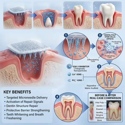 Lumina Tooth & Gum Repair Fast-Dissolving Microneedle Patch✨ (𝟓-𝐢𝐧-𝟏 💎 𝐑𝐞𝐛𝐮𝐢𝐥𝐝 𝐄𝐧𝐚𝐦𝐞𝐥 & 𝐃𝐞𝐧𝐭𝐢𝐧 • 𝐒𝐭𝐫𝐞𝐧𝐠𝐭𝐡𝐞𝐧 𝐆𝐮𝐦𝐬 • 𝐄𝐫𝐚𝐝𝐢𝐜𝐚𝐭𝐞 𝐓𝐚𝐫𝐭𝐚𝐫 & 𝐎𝐝𝐨𝐫 • 𝐖𝐡𝐢𝐭𝐞𝐧𝐢𝐧𝐠 • 𝐒𝐭𝐨𝐩 𝐓𝐨𝐨𝐭𝐡 𝐒𝐞𝐧𝐬𝐢𝐭𝐢𝐯𝐢𝐭𝐲)