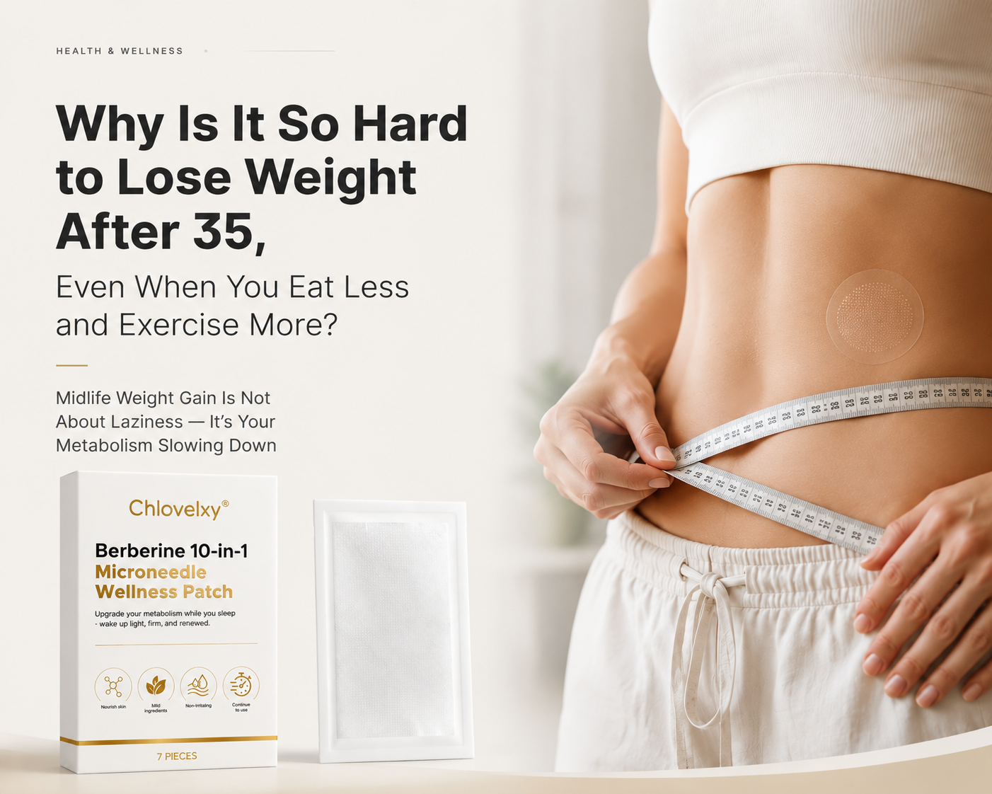 Chlovelxy® SlimTarget Microneedle Patches | Targeted Body Sculpt Support Patches