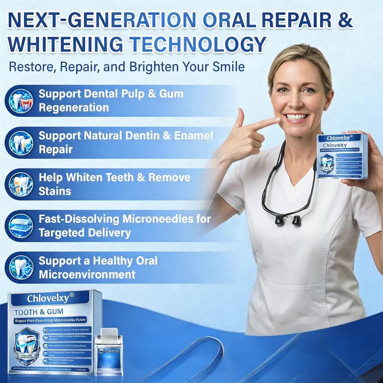 Lumina Tooth & Gum Repair Fast-Dissolving Microneedle Patch✨ (𝟓-𝐢𝐧-𝟏 💎 𝐑𝐞𝐛𝐮𝐢𝐥𝐝 𝐄𝐧𝐚𝐦𝐞𝐥 & 𝐃𝐞𝐧𝐭𝐢𝐧 • 𝐒𝐭𝐫𝐞𝐧𝐠𝐭𝐡𝐞𝐧 𝐆𝐮𝐦𝐬 • 𝐄𝐫𝐚𝐝𝐢𝐜𝐚𝐭𝐞 𝐓𝐚𝐫𝐭𝐚𝐫 & 𝐎𝐝𝐨𝐫 • 𝐖𝐡𝐢𝐭𝐞𝐧𝐢𝐧𝐠 • 𝐒𝐭𝐨𝐩 𝐓𝐨𝐨𝐭𝐡 𝐒𝐞𝐧𝐬𝐢𝐭𝐢𝐯𝐢𝐭𝐲)